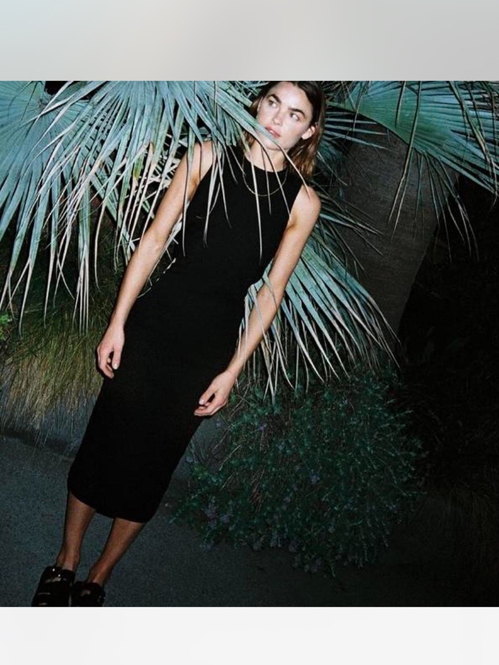 Zara Black Ribbed Sleeveless Midi Maxi Dress NWT XS